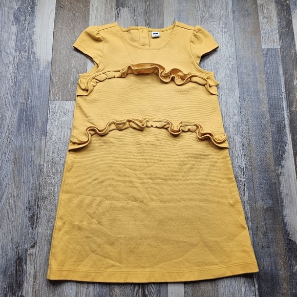 Janie and Jack Girls Size 5 Mustard Yellow Ruffle Dress - Picture 1 of 4